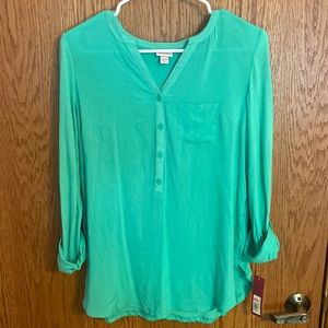 🧡 2/$15🧡 NWT Merona Mint Everest Long Sleeve Shirt 💙💚